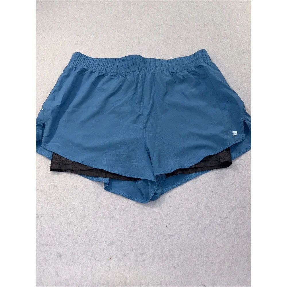 Fabletics‎ Women's Lined Running Shorts Blue Athletic Workout Gym Size L Approx